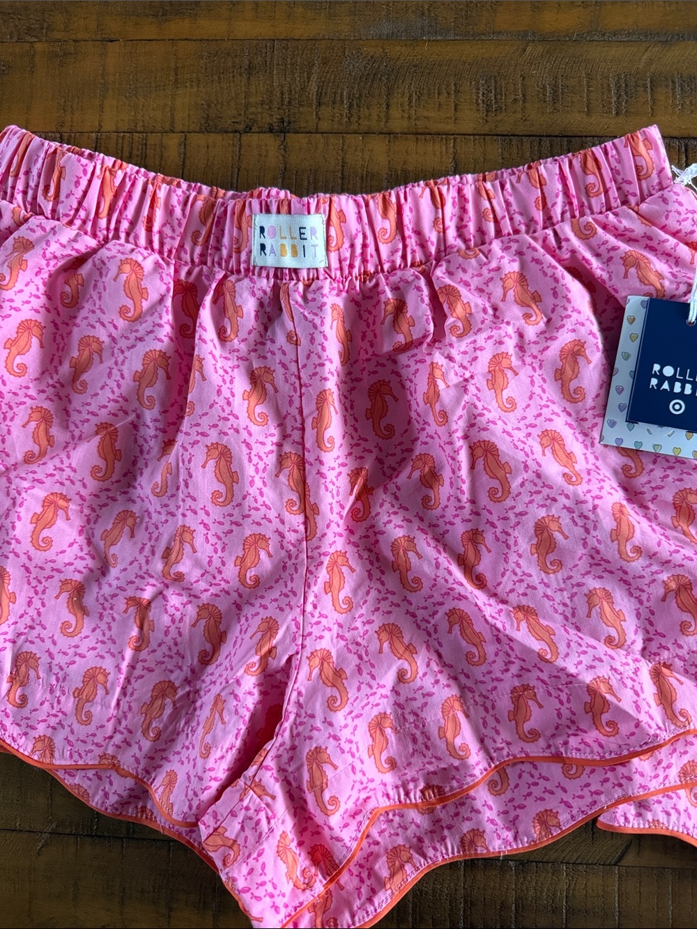 Roller Rabbit Women’s Pink Shorts with Orange Seahorse Print